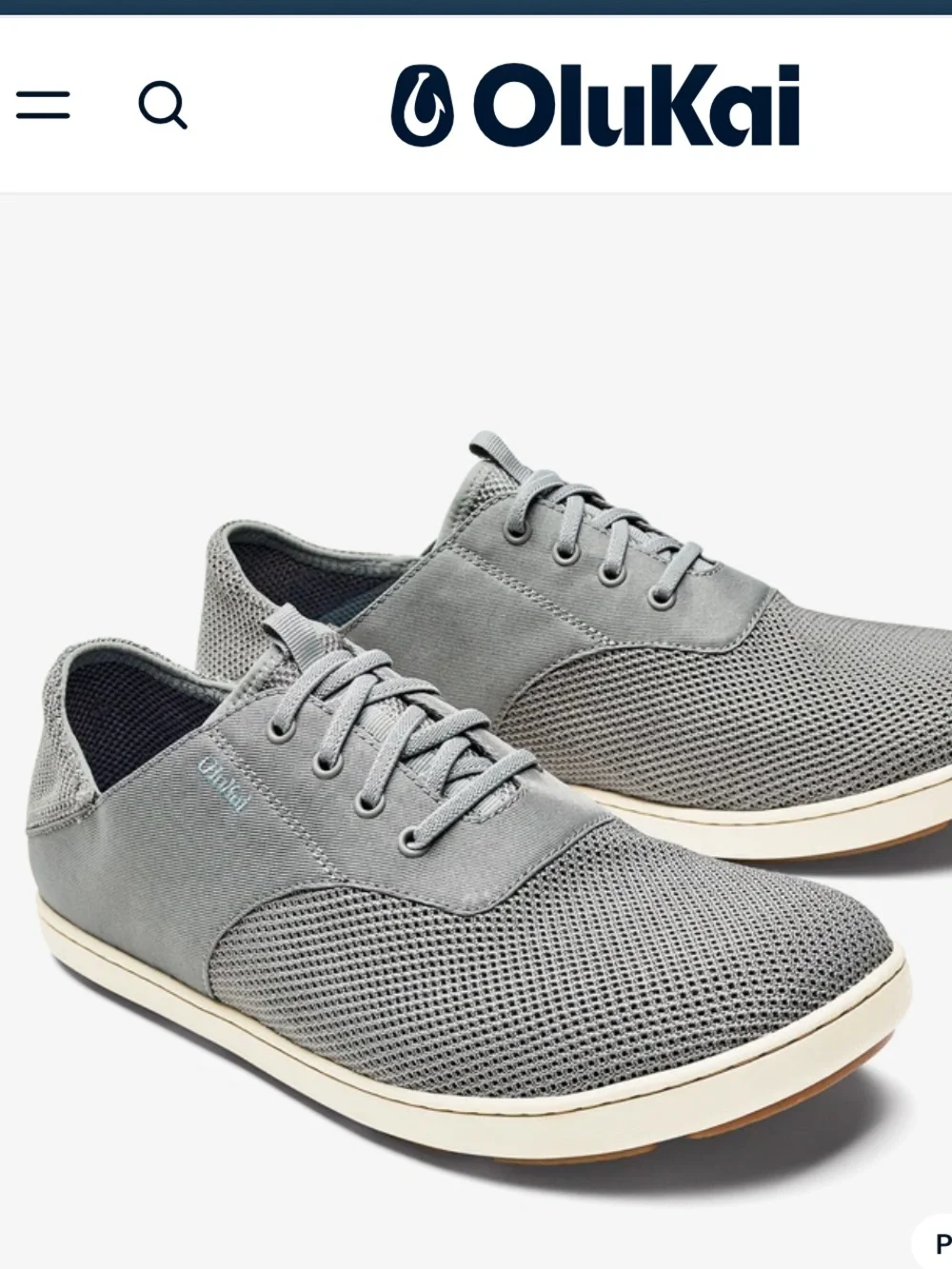 NWOT - OLUKAI Men’s Nohea Moku No-Tie Boat Shoes in Gray
